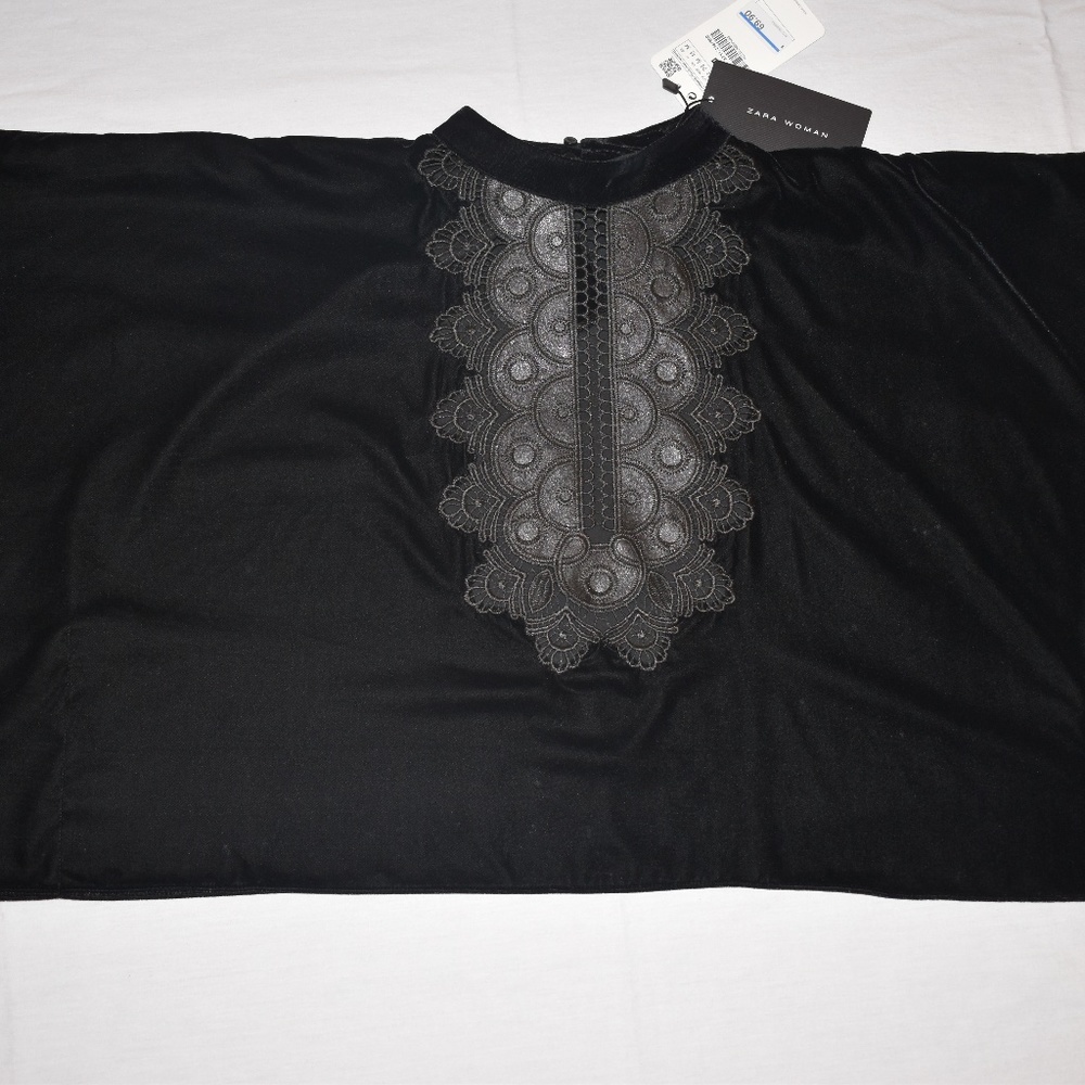 NWT - ZARA Black Crop Top
